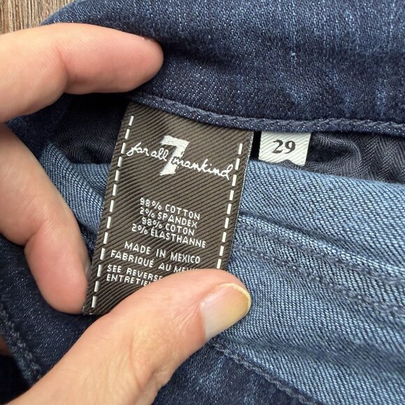 7 For All Mankind Jeans Womens 29 Blue Dojo Blue Santiago Mid Rise - Picture 5 of 10